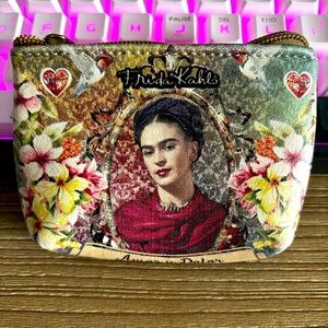 Floral Frida Kahlo Coin Bag